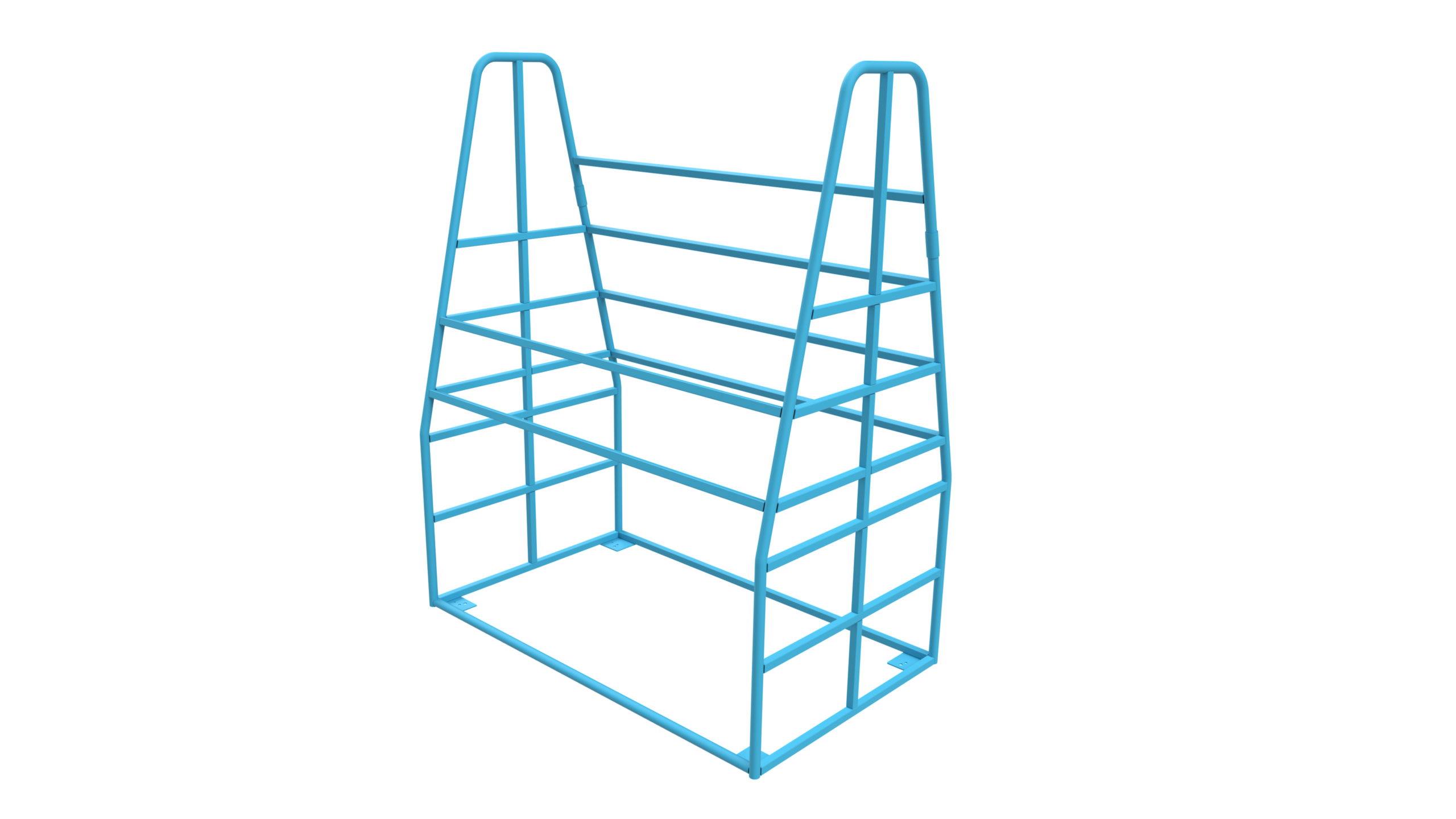 Custom-fabricated steelwork — handrails and luggage pen framing